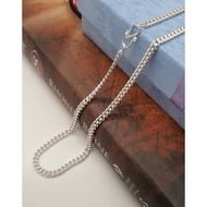 AG Avenue 925 Silver DanKou Necklace 09 光身單扣纯银项链 Rantai Leher 925 Perak Tulen