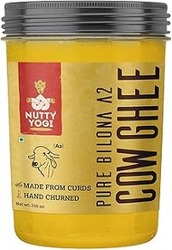 Nutty Yogi Pure Bilona A2 Cow Ghee | 2 bottles * 250ml each - total 500ml | 100% Natural & Organic G
