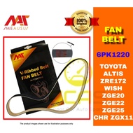 MEAUSU FAN BELT TOYOTA ALTIS ZRE172 WISH ZGE20 ZGE22 ZGE25 CHR ZGX11 ( MSFB-6PK-046 / 6PK1220 )
