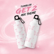 [ CREATIVE ROOM] 500ml Coquette Tumbler | Korean Aesthetic Tumbler | Aesthetic Stainless Steel Drink