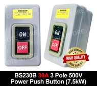 3 Pole Power Control Push Button Switch with Metal Box (BS216B 15A / BS230B 30A)
