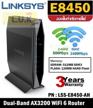 ROUTER (เราเตอร์) LINKSYS (E8450-AH) Wireless AX3200 (2400+800 Mbps) Dual Band Gigabit WI-FI 6 (LSS-E8450-AH) *1 WAN + 4 LAN* ประกัน 3 ปี *ของแท้ ประกันศูนย์"