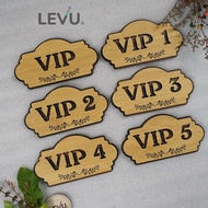 Modern 3D 2-layer wood-engraved VIP room number plate used for hotel decoration