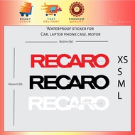 [2pcs] RECARO Sticker Stiker Racing Motorsport Sticker Kereta Waterproof Car Motor Laptop Desktop Helmet Vinyl Decal