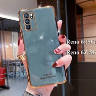 ฝาครอบเลนส์กล้องถ่ายรูปสำหรับ OPPO Reno 6Z (5G)/Reno 6 5G/Reno 6 Pro 5G แฟชั่น Electroplating ป้องกันฝุ่นกันกระแทกเคสห่อหุ้มกรณี