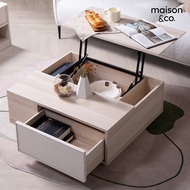 SB Design Square MAISON CO. โต๊ะกลาง มัลติฟังก์ชั่น ขนาด 80 ซม. รุ่น Lacuna สีครีม (80x65x32 ซม)