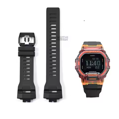 WatchBand Bracelet For G-SHOCK Casio GBD-200-1A GBD-200RD-4 Soft Silicone Strap Black Watch Belt Wat