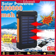 Solar Powerbank 100000mAh Outdoor Solar Energy Waterproof 100% Original External Battery Solar Power