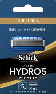 Schick(舒適) HYDRO5 頂級水感5層刮鬍刀替換刀片（4入）附Skin Guard護膚設計 五層刀片 綠色