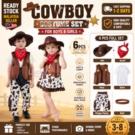 [Local READY STOCK] Western Cowboy Cosplay Suit, Baju Cowboy Kanak-Kanak Boy Girl, Halloween Party R