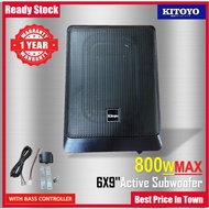 Kitoyo 6x9'' Car UnderSeat Active Subwoofer Super Slim Active Subwoofer 800Watts 1 Year Warranty