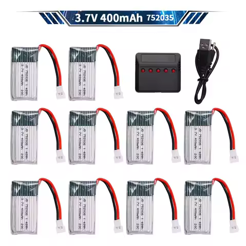 3.7V 752035 400mah Lipo Battery For H107 H31 KY101 E33C E33 U816A V252 H6C 25C RC Quadcopter Drone S