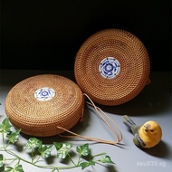 Jewelry Storage Box Storage Basket Storage Tray Huafei Pu-erh Tea Cake03Rattan Weaving Rattan Weavin