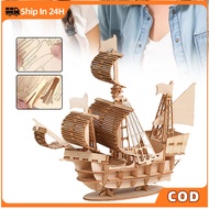 3D Wooden Puzzles Ship Model Kit Pirate Ship Model Kit DIY Educational Desk Toys Sailing Ship Model