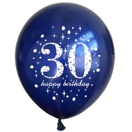 20 Pcs Night Blue 30th Birthday Balloon Set – Option for 16, 18, 21, 30, 40, 50, 60, 70, 80, 90, 100