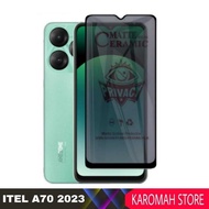 LAYAR Screen Protector Ceramic Matte Anti Spy Privacy Type Itel A70 2023 Screen Protector