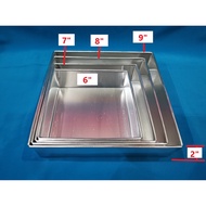 BAKING TRAY - ALUMINIUM CAKE TIN (HEIGHT 2") (1 SET =4 UNIT)( 1PC 6" X 6" + 1PC 7" X 7" + 1PC 8" X 8