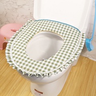 A/🗽Toilet Seat Washer Four Seasons Household Waterproof Summer Toilet Seat Cover Zipper Cute Thin Washer Gold AJU3