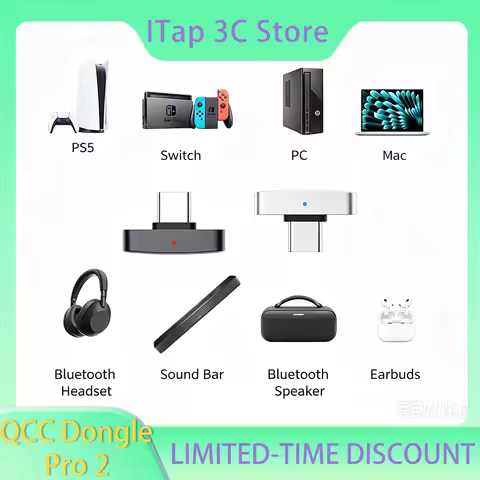 2026 Questyle QCC Dongle Pro2 Lossless LDAC Bluetooth 6.1 Transmitter HiFi Wireless Bluetooth Adapte