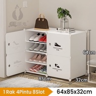 Rak Sepatu Anti Debu 2/4/6 Susun Tebal dengan Pintu Penutup Shoe Rack Portable Lemari Serbaguna Kotak Sepatu Portable Lemari Plastik/Rak Sepatu Tahan Debu 2/4/6 Tebal Dapat Ditumpuk dengan Rak Sepatu Pintu Tertutup Portabel