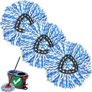 1/3/6pcs Microfiber Spin Mop Replacement Heads, 360° Rotating Mop System Compatible Replacement Mop 