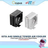 Ocypus Iota A40 4 Heat Pipes Single Tower CPU Air Cooler with Digital Display (Black/White)