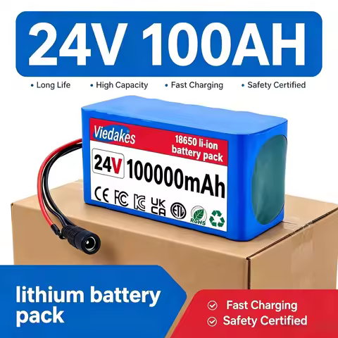 New 24V 7S3P 100Ah 21700 Rechargeable Li-ion Battery Pack with BMS, 6000+ Cycles for Scooter Wheelch