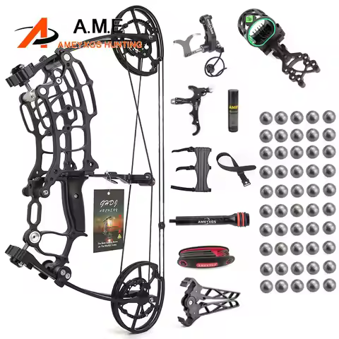 30-60lbs Compound Bow Shooting Steel Ball 420fps Dual Purpose Bow Archery Arrow 80% Let off for Righ