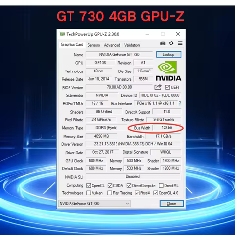 SRhonyra GT730 4GB Graphics Card,1080P GPU GDDR3 2HDMI 2 Monitor Display PCI-E2.0 16X Low Profile,Co