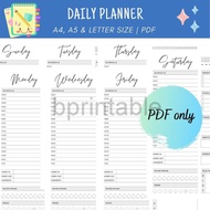 [PDF] Printable Daily Planner, Day Planner, Hourly Planner, PDF Printable Inserts, Daily Page Insert