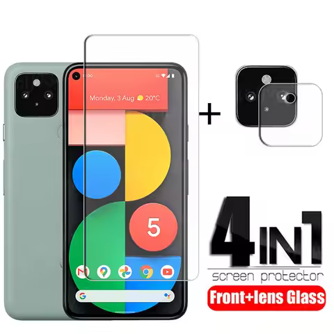 4-in-1 For Google Pixel 5 Glass For Pixel 5 Tempered Glass 9H Clear Transparent Screen Protector For