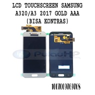 LCD &amp; TOUCHSCREEN SAMSUNG A320/A3 2017 GOLD AAA (BISA KONTRAS)