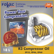 FOVAC R3 Compressor Oil / Rotary Screw Compressor Oil/ Piston Compressor Oil - 18 Liters