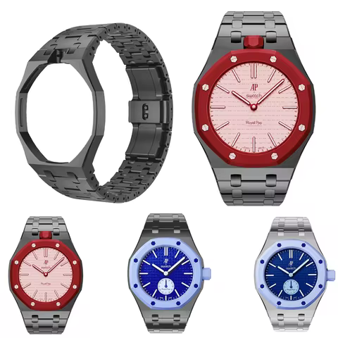 Ceramic Strap Band Kit for Swatch Royal Pop Replacement Watchband Compatible with Swatch X AP Royal 