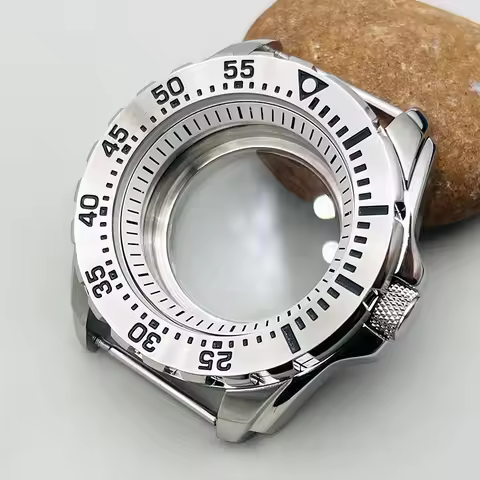 Mod 44mm Seiko Red Monster Watch Case SRP601 NH35 Case Fits 7S26 NH36 Movement Sapphire Crystal Glas