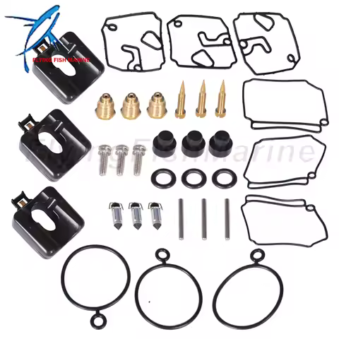 Boat Engine 6H4-W0093-02 03 04 18-7768 Carburetor Repair Rebuild Kit & Gasket for Yamaha 40HP 50HP, 