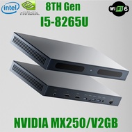 2024 New Powered by NVIDIA graphics cards KEFU MINI PC Intel Core I5 8th Gen I5-8265U 4K Intel UHD Graphics Or NVIDIA MX250 DDR4 8G 16G 256G 512G SSD Desktop Gaming Computer Small and Space Free