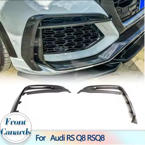 Car Front Bumper Fog Lamp Covers for Audi RS Q8 RSQ8 Sport Utility 4-Door 2020-2023 Carbon Fiber Fro