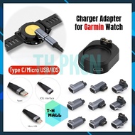 Type C iOS Micro Adapter Charger For Garmin Fenix 7 7S 7X 6 6S 6X 5 5S 5X Venu 2 Forerunner Vivoactive Instinct PKCN
