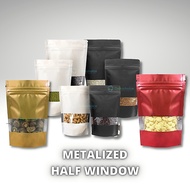 STANDING POUCH ZIPLOCK METALIZED HALF WINDOW DELKOCHOICE 16X24