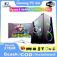 PC Set Gaming Desktop Computer Set Ryzen 5 5600G Ryzen 3 3200G With 8G/16G Memory 60G 120G 240G ssd 