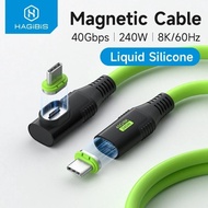 Hagibis USB C Magnetic Cable PD 240W 40Gbps Compatible with Thunderbolt 4/3 Video Cord For Laptop iPhone 15 Tablet