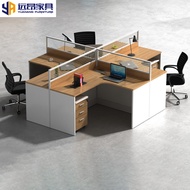 Foshan Office Furniture Modern Minimalist Staff Desk Computer Work Desk Chair Combination Partition 