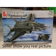 (Ready Stock send from Penang)US F35 Imitation modeling M38Jet fighter plane series building block b