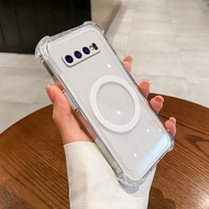 case for samsung s10 s10 plus s10e Latest anti drop magnetic suction function transparent phone case