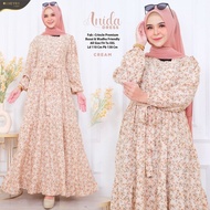 baju wanita terbaru gamis muslim annida maxy dress motif bunga
