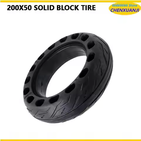 Reliable 8-inch 200 by 50 solid rubber tire square hole design non-inflatable scooter tire accessory