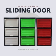 EAGLE DIY Plastic Storage Cabinet 3 Tiers / Wardrobe / Multi Functional Storage / Pintu Sliding / Al