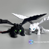ของเล่นตัวละคร 3D พิมพ์ Drago Night Fright แบบเคลื่อนที่ได้ ของเล่นตัวละคร Dragon Joint ของเล่นตัวละ