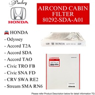 【💯ORIGINAL】HONDA AIRCOND CABIN FILTER (80292-TF0-G01)(80292-SDA-A01) CITY/ JAZZ/ CIVIC/ CRV/ CRZ/ HR